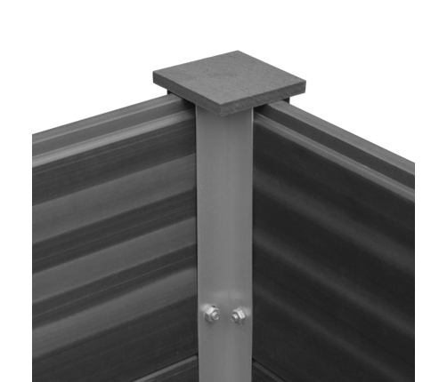 vidaXL augstā puķu kaste, 100x50x54 cm, pelēks WPC