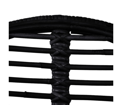 vidaXL virtuves krēsli, 2 gab., melni, dabīga rotangpalma