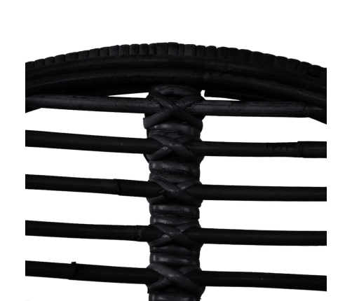 vidaXL virtuves krēsli, 4 gab., melni, dabīga rotangpalma