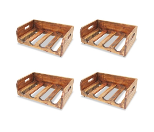 vidaXL vīna pudeļu statīvi, 4 gab., 16 pudelēm, masīvs sarkankoks