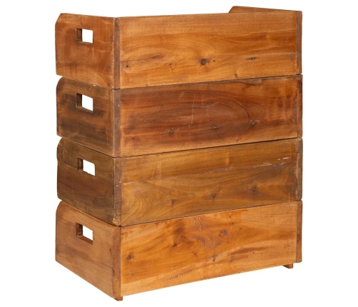 vidaXL vīna pudeļu statīvi, 4 gab., 16 pudelēm, masīvs sarkankoks