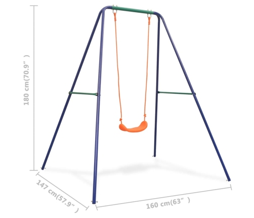 vidaXL vienvietīgās šūpoles, oranžas