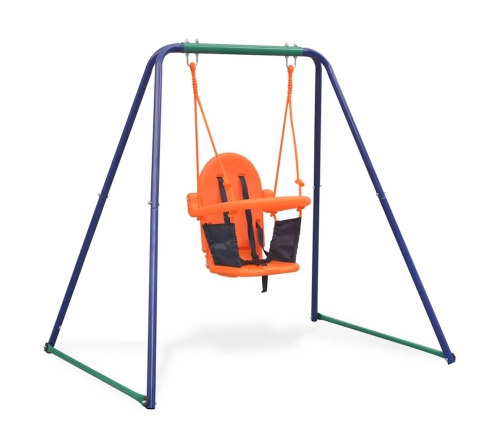 vidaXL vienvietīgās šūpoles un mazuļu šūpoles, 2- vienā, oranžas