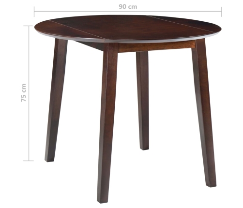 vidaXL virtuves galds ar atlokāmām malām, apaļš, MDF, brūns