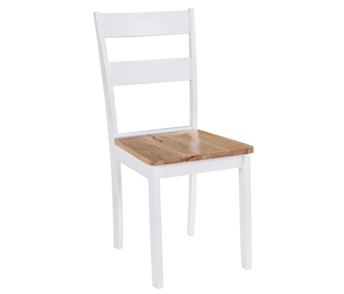 vidaXL virtuves krēsli, 4 gab., balti, masīvs gumijkoks