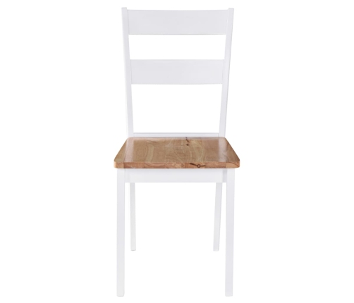 vidaXL virtuves krēsli, 4 gab., balti, masīvs gumijkoks