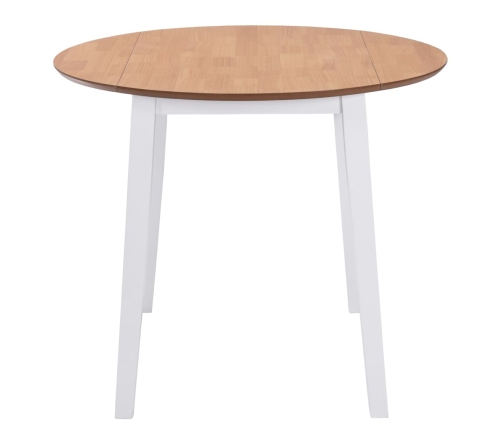 vidaXL virtuves galds ar atlokāmām malām, apaļš, MDF, balts