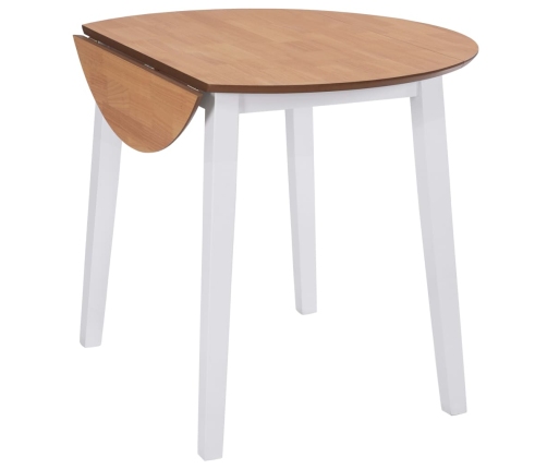 vidaXL virtuves galds ar atlokāmām malām, apaļš, MDF, balts