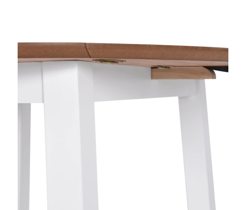 vidaXL virtuves galds ar atlokāmām malām, apaļš, MDF, balts