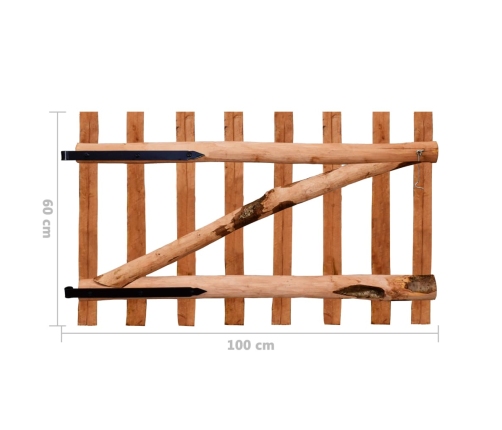 vidaXL žoga vārti, vienviru, 100x60 cm, impregnēts lazdas koks