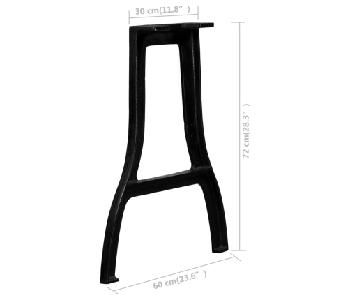 Virtuves Galda Kājas, 2 Gab., A Forma, Čuguns Vidaxl