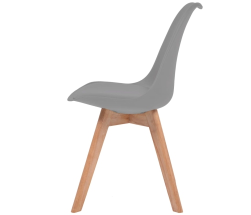 vidaXL virtuves krēsli, 6 gab., pelēka plastmasa