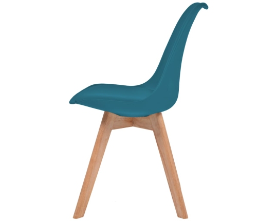 vidaXL virtuves krēsli, 6 gab., tirkīzzila plastmasa