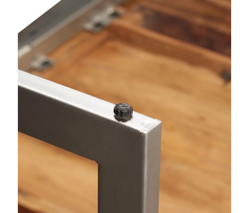 vidaXL virtuves galds, 180 cm, pārstrādāts masīvs rožkoks un tērauds