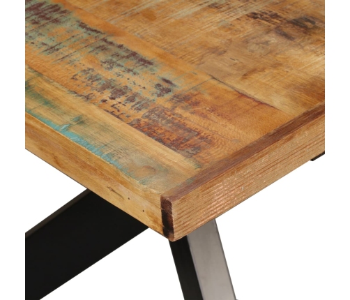 vidaXL virtuves galds, 180 cm, pārstrādāts masīvkoks un tērauda kājas