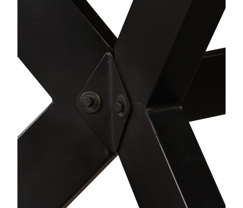 vidaXL virtuves galds, 180 cm, mango masīvkoks un tērauda kājas