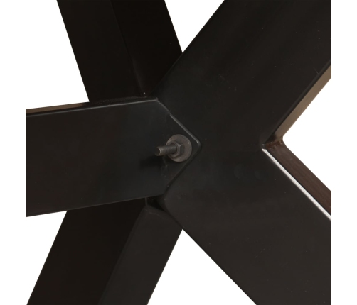 vidaXL virtuves galds, 180 cm, mango masīvkoks un tērauda kājas