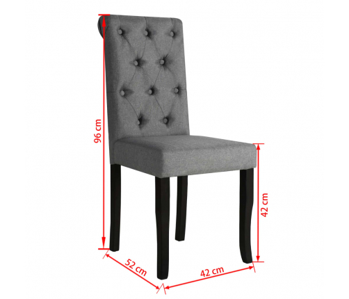 vidaXL virtuves krēsli, 2 gab., tumši pelēks audums