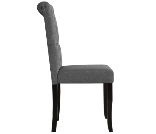 vidaXL virtuves krēsli, 4 gab., tumši pelēks audums