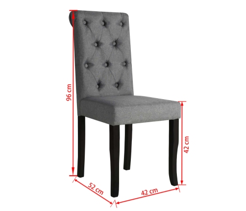 vidaXL virtuves krēsli, 4 gab., tumši pelēks audums