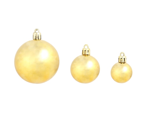 vidaXL Ziemassvētku bumbas, 100 gab., 3/4/6 cm, zelta
