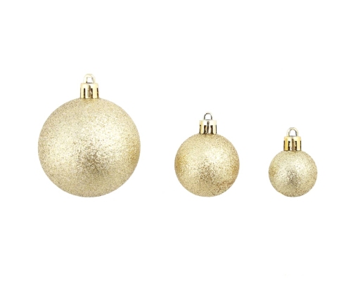 vidaXL Ziemassvētku bumbas, 100 gab., 3/4/6 cm, zelta