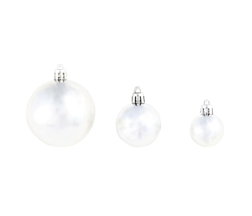 vidaXL Ziemassvētku bumbas, 100 gab., 3/4/6 cm, sudraba