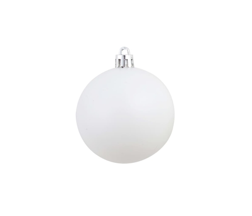 vidaXL Ziemassvētku bumbas, 100 gab., 3/4/6 cm, baltas, pelēkas