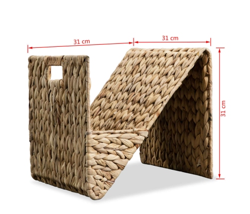 vidaXL žurnālu turētājs, 31x31x31 cm, ūdens hiacinte