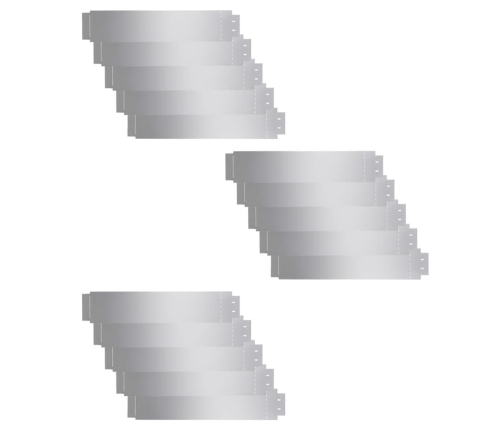 vidaXL zāliena apmales, 15 gab., cinkots tērauds, 100x20 cm