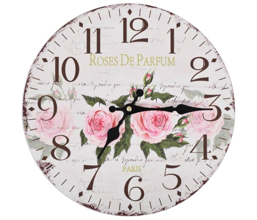 vidaXL vintāžas sienas pulkstenis, zieds, 30 cm