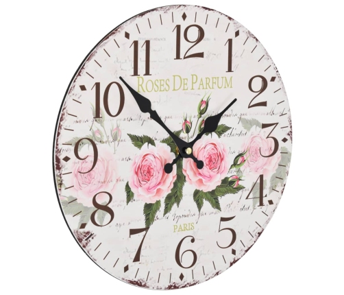 vidaXL vintāžas sienas pulkstenis, zieds, 30 cm
