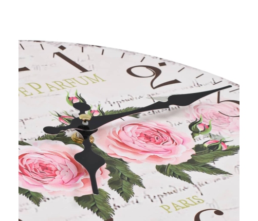 vidaXL vintāžas sienas pulkstenis, zieds, 30 cm