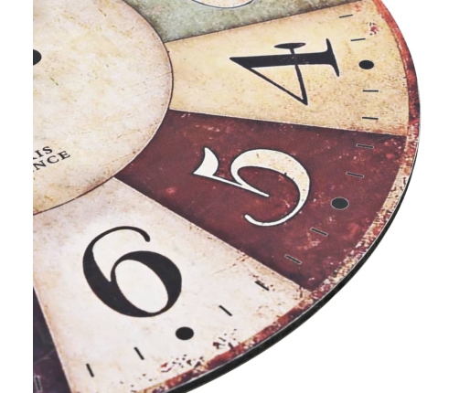 vidaXL vintāžas sienas pulkstenis, krāsains, 30 cm