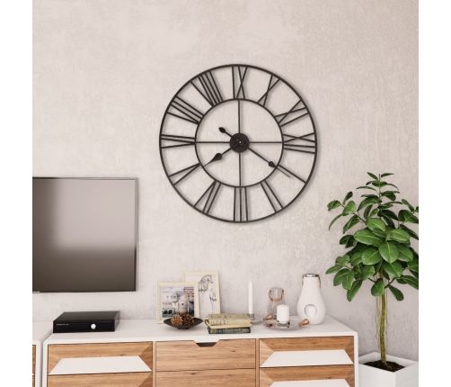 vidaXL vintāžas sienas pulkstenis, XXL, metāls, 80cm, kvarca mehānisms