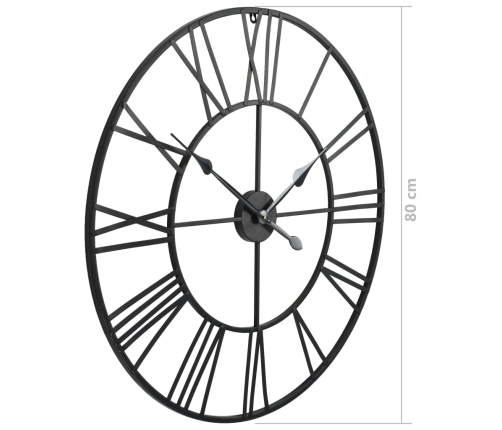 vidaXL vintāžas sienas pulkstenis, XXL, metāls, 80cm, kvarca mehānisms