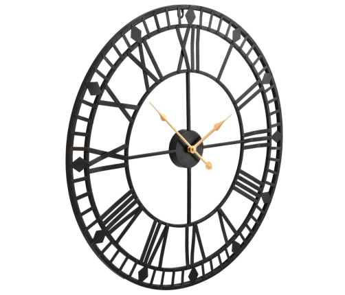 vidaXL vintāžas sienas pulkstenis, metāls, 60 cm, kvarca mehānisms