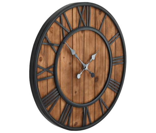 vidaXL vintāžas sienas pulkstenis, XXL, metāls, koks, kvarca mehānisms