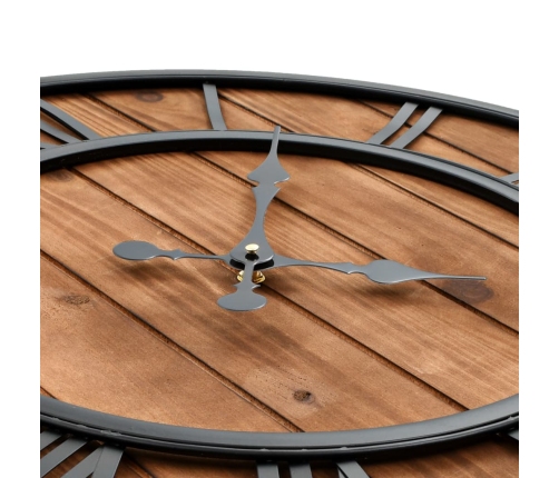 vidaXL vintāžas sienas pulkstenis, XXL, metāls, koks, kvarca mehānisms