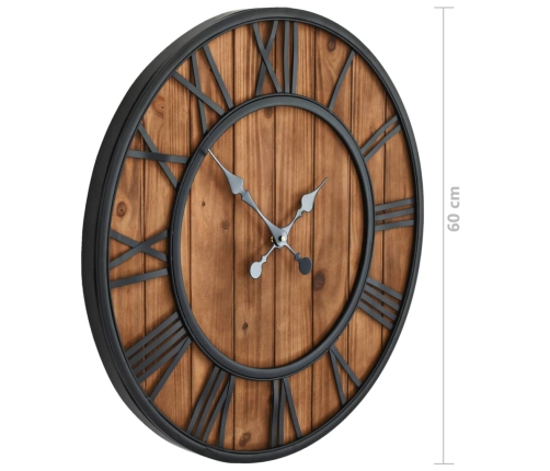 vidaXL vintāžas sienas pulkstenis, XXL, metāls, koks, kvarca mehānisms