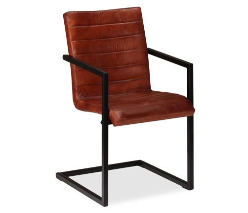 Virtuves Krēsli, 2 Gab., Brūna Dabīgā Āda Vidaxl