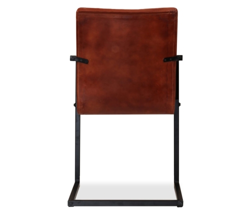 Virtuves Krēsli, 2 Gab., Brūna Dabīgā Āda Vidaxl