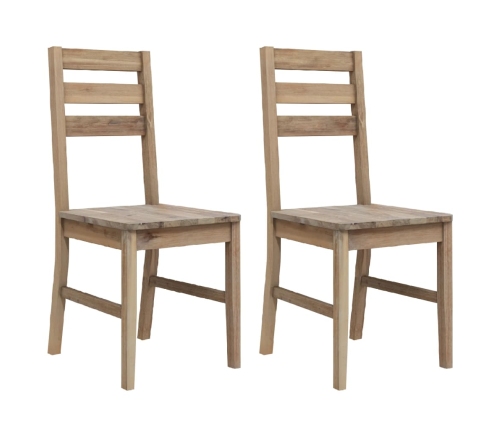 vidaXL virtuves krēsli, 2 gab., akācijas masīvkoks