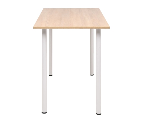 vidaXL virtuves galds, 120x60x73 cm, baltā un ozolkoka krāsā