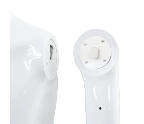 vidaXL vīriešu manekens, pilna auguma, stikla pamatne, 185 cm, balts