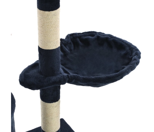 vidaXL kaķu māja ar sizala stabiem nagu asināšanai, 138 cm, tumši zila