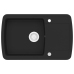 vidaXL virtuves izlietne, viena bļoda, melna, granīts