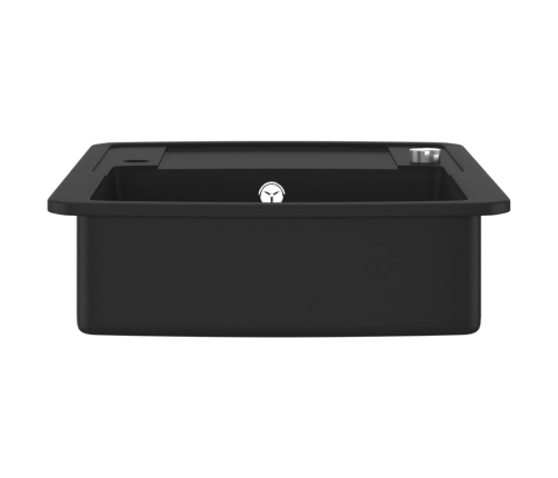 vidaXL virtuves izlietne, viena bļoda, melna, granīts