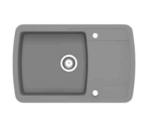 vidaXL virtuves izlietne, viena bļoda, pelēka, granīts