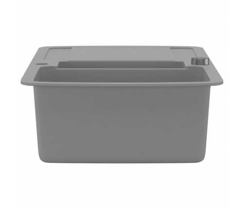 vidaXL virtuves izlietne, divas bļodas, pelēka, granīts